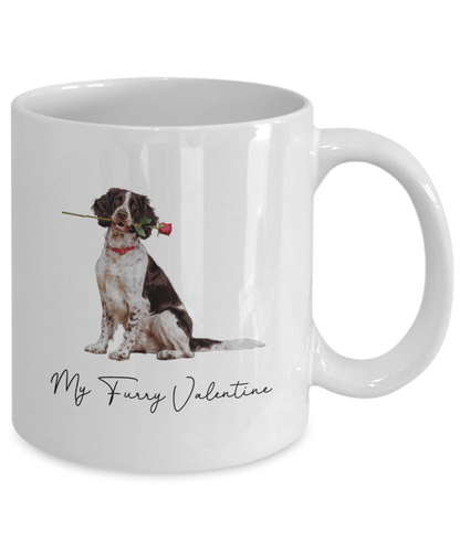 Springer Spaniel Valentine Mug, My Furry Valentine, Cute Dog Coffee Cup, Gift for Dog Lovers, Gift for Springer Spaniel Lovers