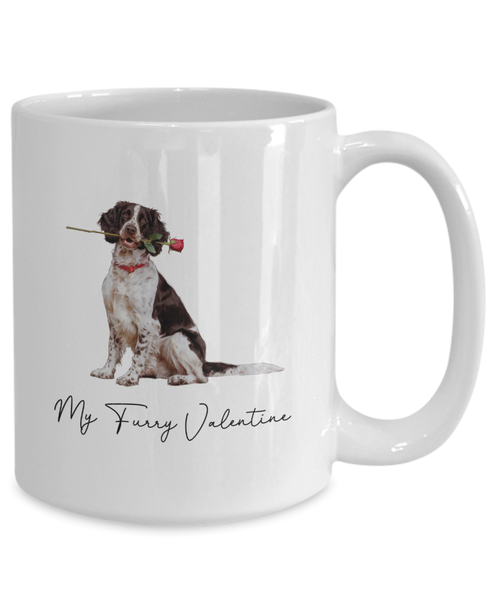 Springer Spaniel Valentine Mug, My Furry Valentine, Cute Dog Coffee Cup, Gift for Dog Lovers, Gift for Springer Spaniel Lovers