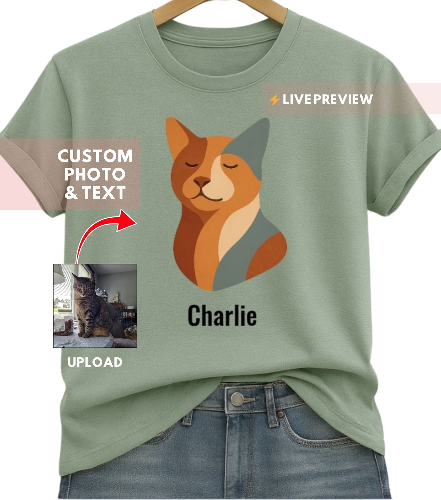 Personalized Abstract Dog Shirt (shh...it works for cats too)