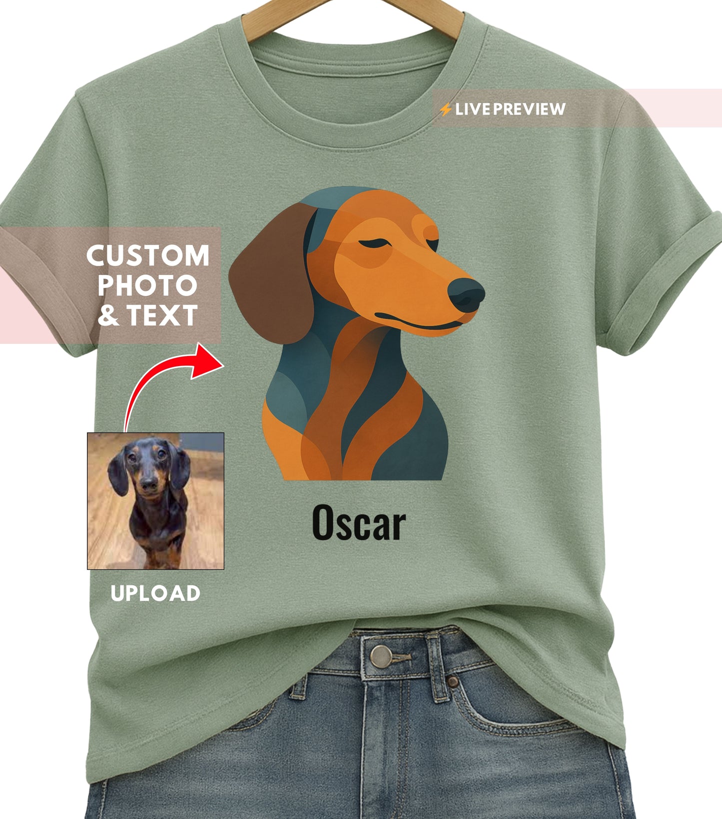 Personalized Abstract Dog Shirt (shh...it works for cats too)