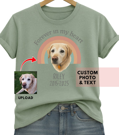 Personalized Pet Memorial Shirt, Dog Memory Gift, Rainbow Bridge Tribute Tee, Custom Photo Comfort Colors, Pet Lover Keepsake