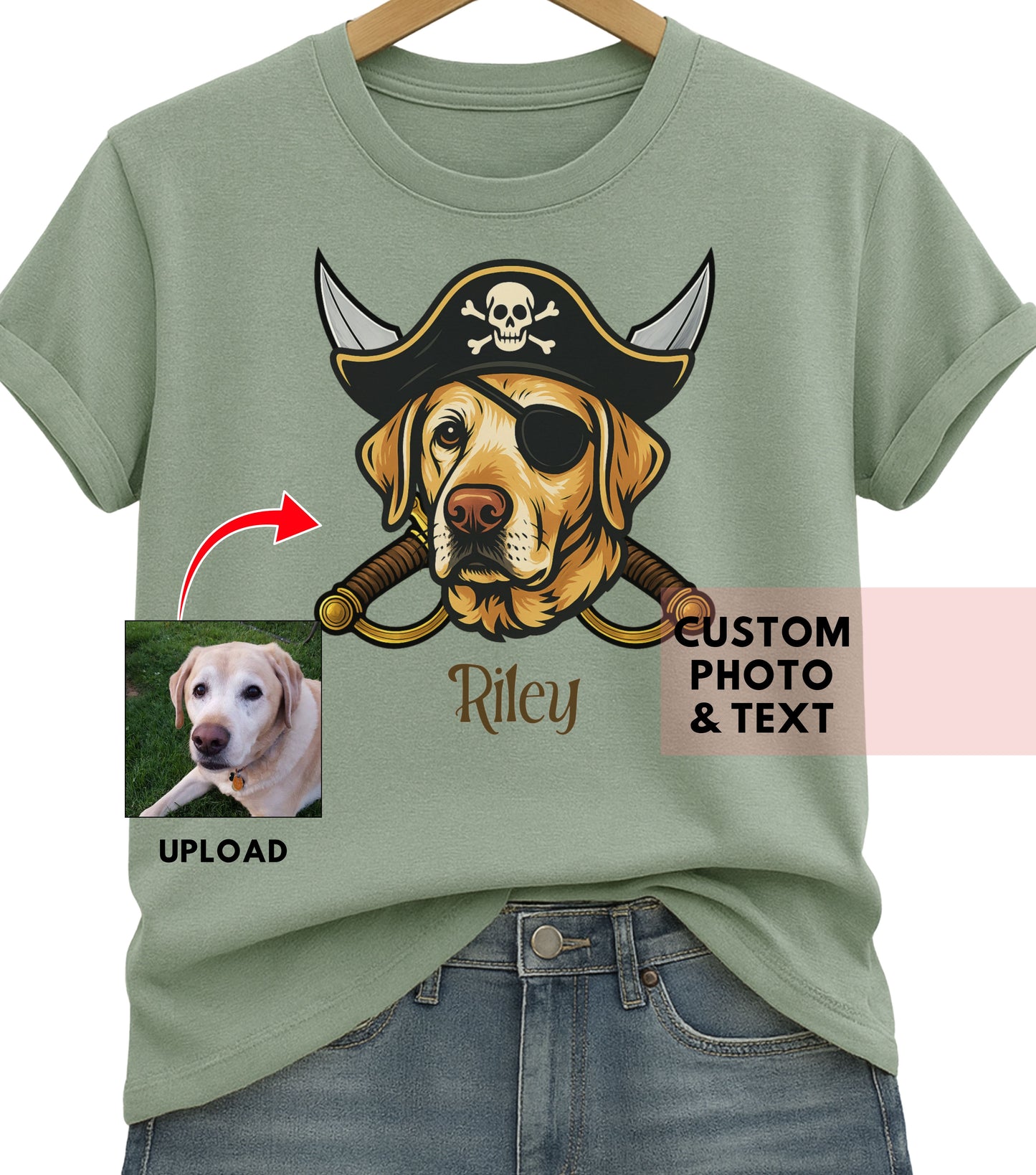 Personalized Paw-rate Pet Shirt, Custom Dog T-Shirt, Comfort Colors Tee, Unique Pet Art Gift, Animal Lover Gift, Pet Portrait Shirt