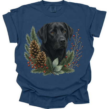 Black Lab Christmas Shirt, Labrador Retriever Dog Mom Tee, Holiday Lab Lover Gift