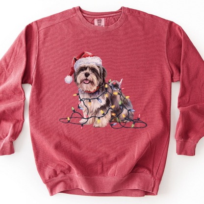 Lhasa Apso Christmas Lights Sweatshirt