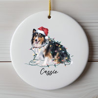 Load image into Gallery viewer, Personalized Shetland Sheepdog Ornament, Custom Dog Lover Gift
