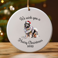 Load image into Gallery viewer, Christmas Keeshond Ornament, Christmas Lights Dog Keepsake
