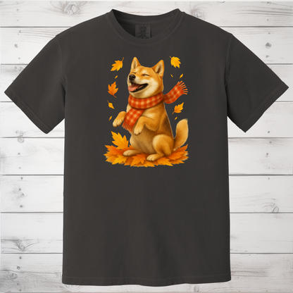 Shiba Inu Fall Shirt, Cozy Pet Sweatshirt, Shiba Lover Gift Clothing, Autumn Leaves Apparel, Cute Dog Shirt, Dog Enthusiast Gift