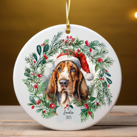 Load image into Gallery viewer, Personalized Basset Hound Christmas Ornament
