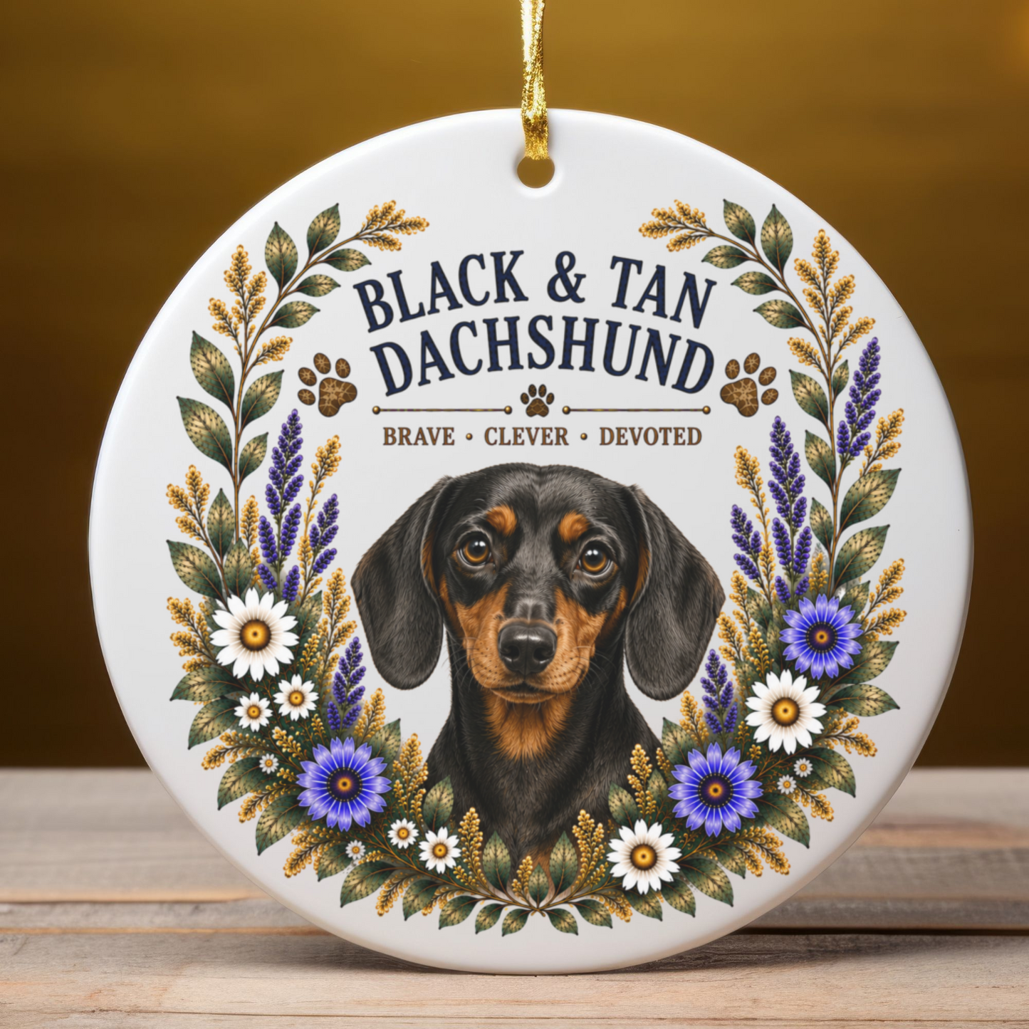 Black and Tan Dachshund Ornament, Dachshund Lover Gift, Doxie Mom Dog Keepsake