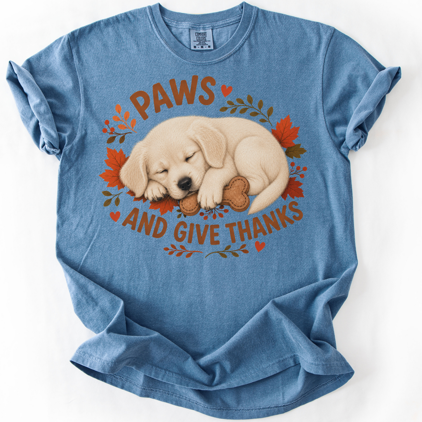 English Cream Golden Retriever Thanksgiving Shirt, Paws Give Thanks Tee, Fall Dog Lover Gift
