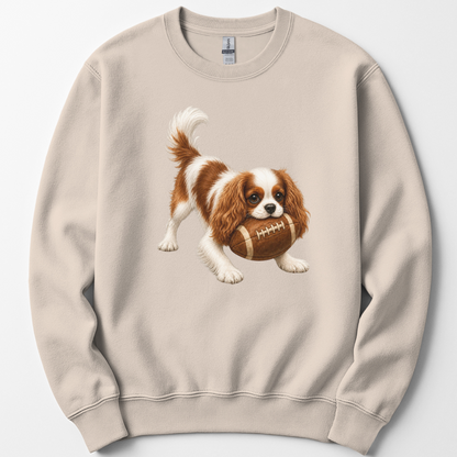 Blenheim Cavalier Football Sweatshirt Cute Dog Lover Game Day Crewneck Cavalier Mom Gift