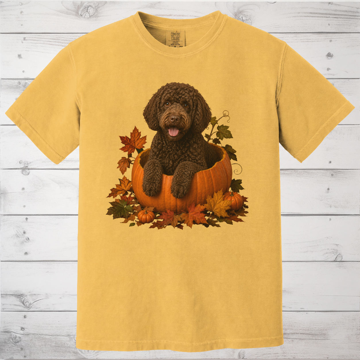 Brown Portuguese Water Dog Pumpkin Shirt