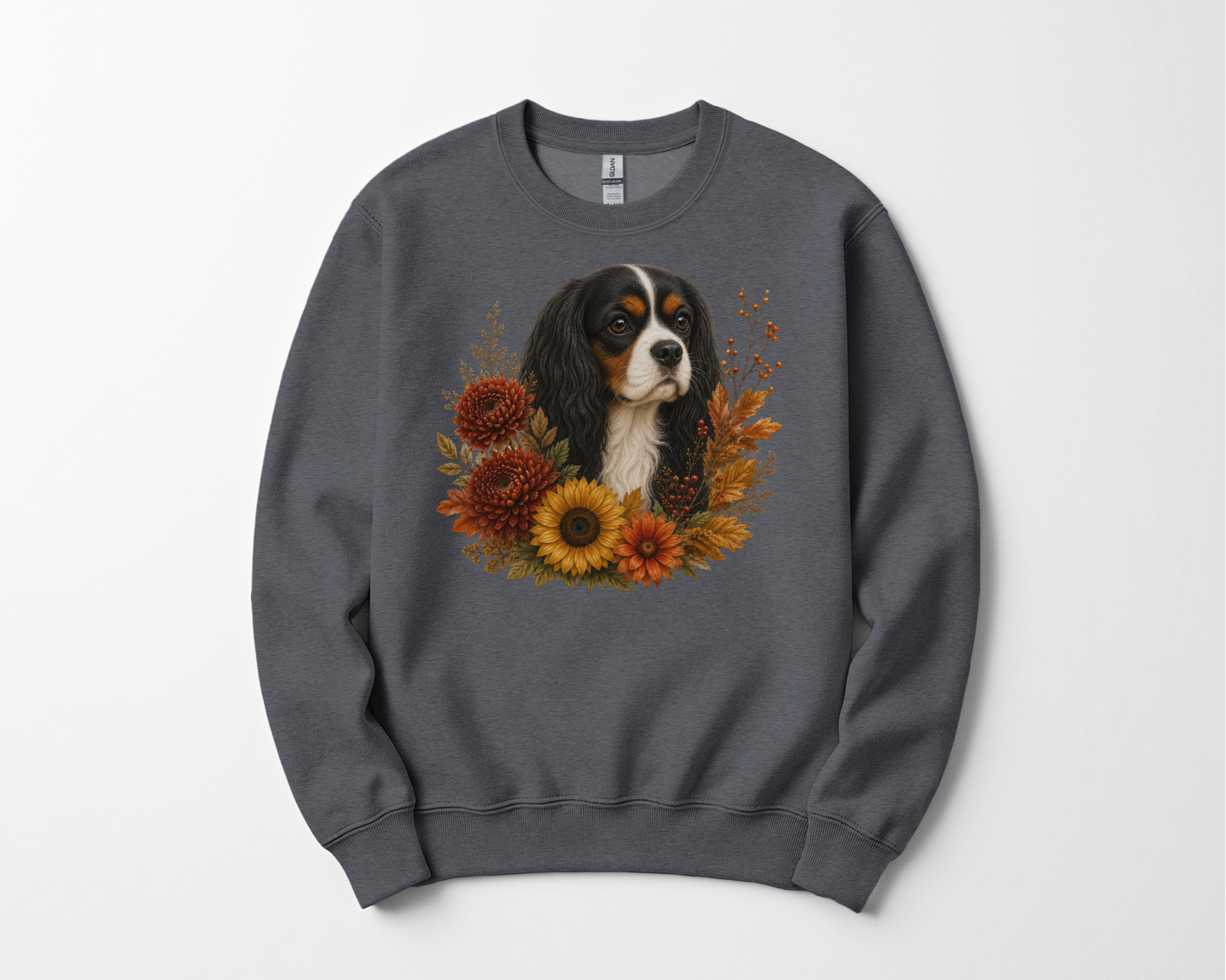 Tri Color Cavalier Autumn Floral Sweatshirt