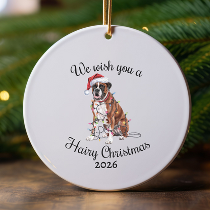 Christmas Boxer Ornament, Boxer Mom, Christmas Lights Dog Keepsake, Christmas Dog, Gift For Dog Lover, Boxer
