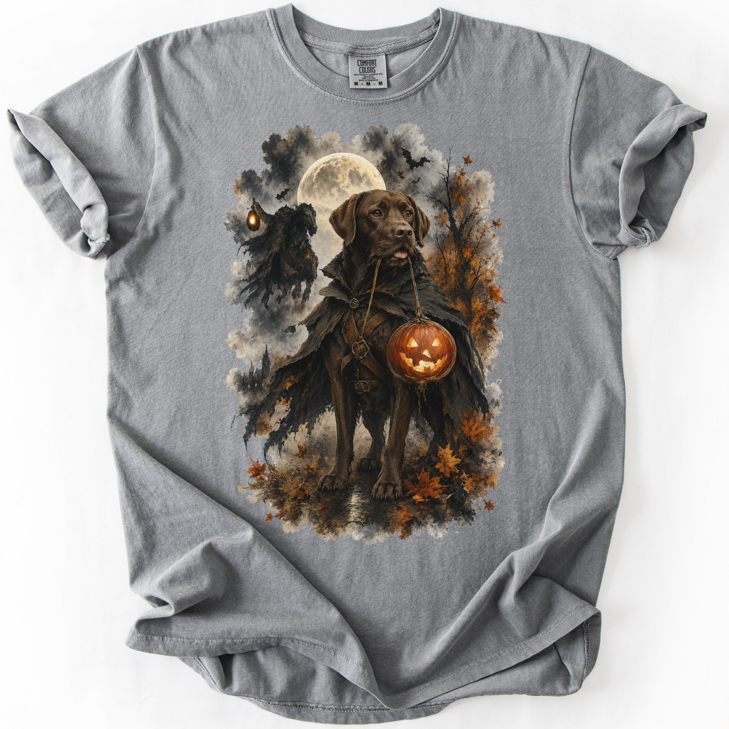 Chocolate Lab Headless Horseman Inspired Halloween Comfort Colors Shirt