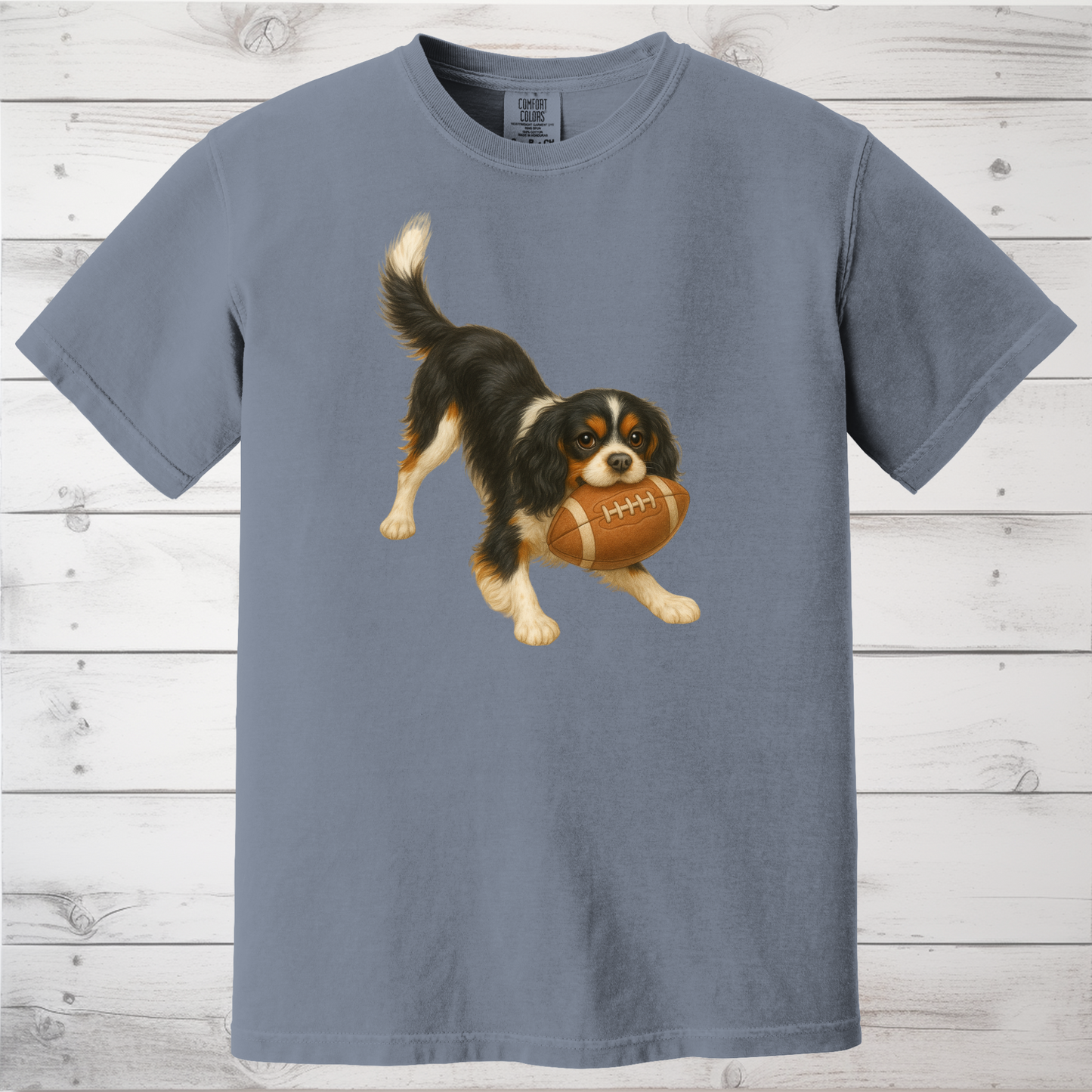Cavalier King Charles Spaniel Football Sweatshirt – Blenheim, Ruby or Tri-Color Dog Lover Gift