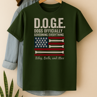 Load image into Gallery viewer, Personalized DOGE Dog Shirt Dogs Officially Governing Everything Tee
