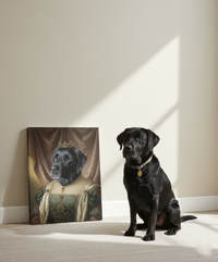 Load image into Gallery viewer, Personalized Queen Dog Portrait, Custom Pet Art Canvas
