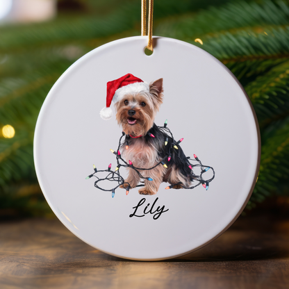 Yorkshire Terrier Ornament, Personalized Dog Christmas Keepsake