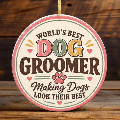 Personalized Dog Groomer Ornament