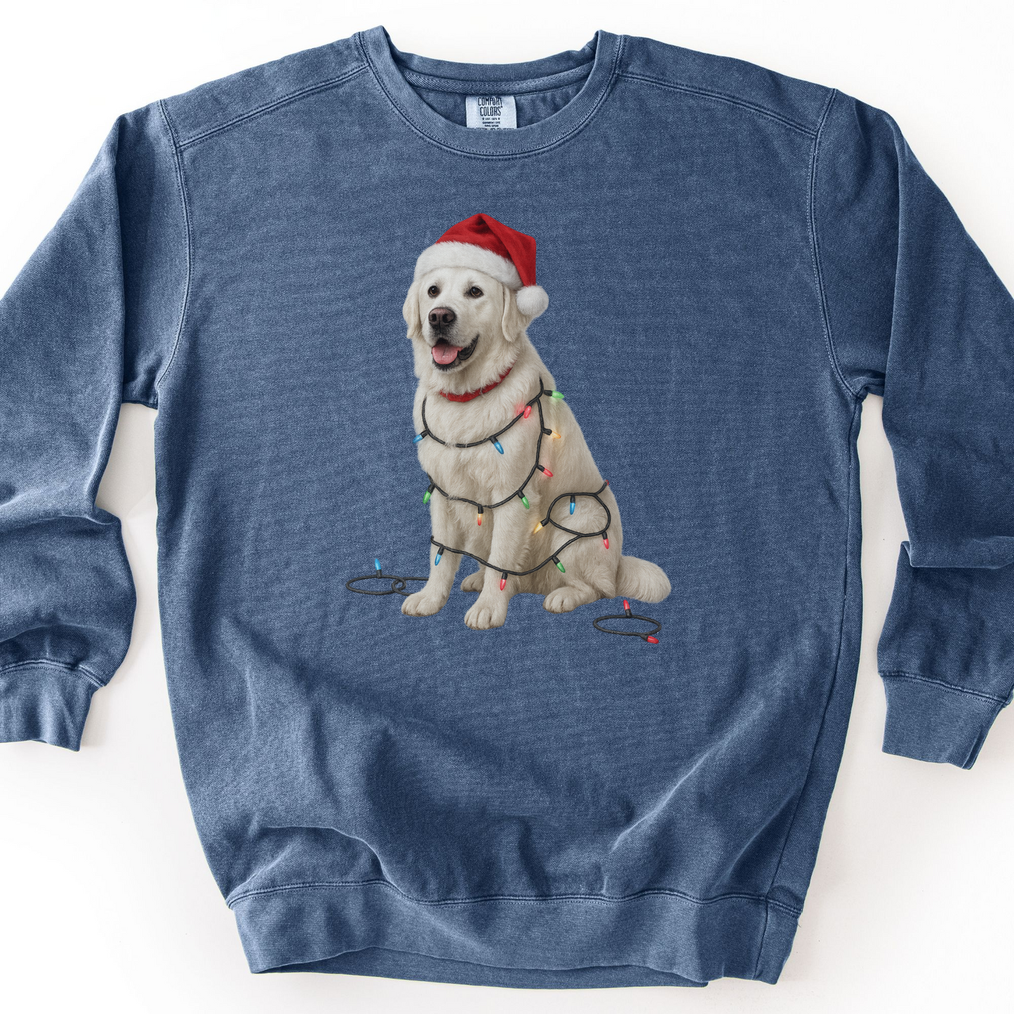 English Cream Golden Retriever Christmas Lights Sweatshirt