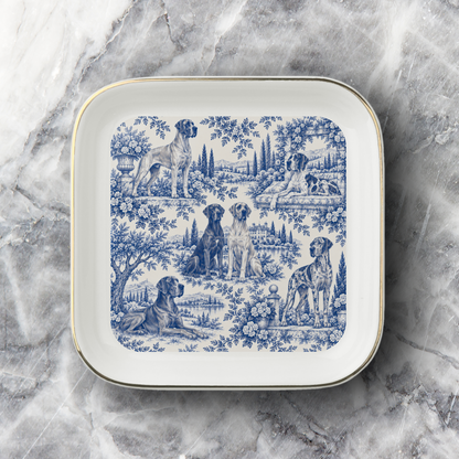 Great Dane Jewelry Dish, Blue Toile Dog Ring Dish, Great Dane Mom Gift, Trinket Tray