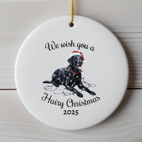 Load image into Gallery viewer, Christmas Black Labrador Ornament, Christmas Lights Dog Keepsake
