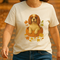 Load image into Gallery viewer, Cavalier King Charles in Pumpkin Fall Shirt, Cute Autumn Dog Tee for Cavalier Moms
