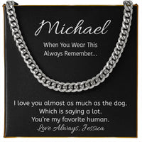 Load image into Gallery viewer, “Favorite Human” Dog Lover Gift Personalized Message Card Necklace