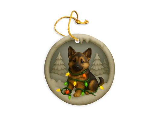 Personalized German Shepherd Christmas 3D Clay-Style Dog Keepsake