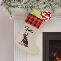Load image into Gallery viewer, Personalized German Pinscher Christmas Stocking,  Holiday Decor Gift for Pet Lovers
