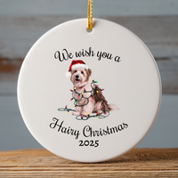 Load image into Gallery viewer, Christmas Coton De Tulear Ornament, Christmas Lights Dog Keepsake
