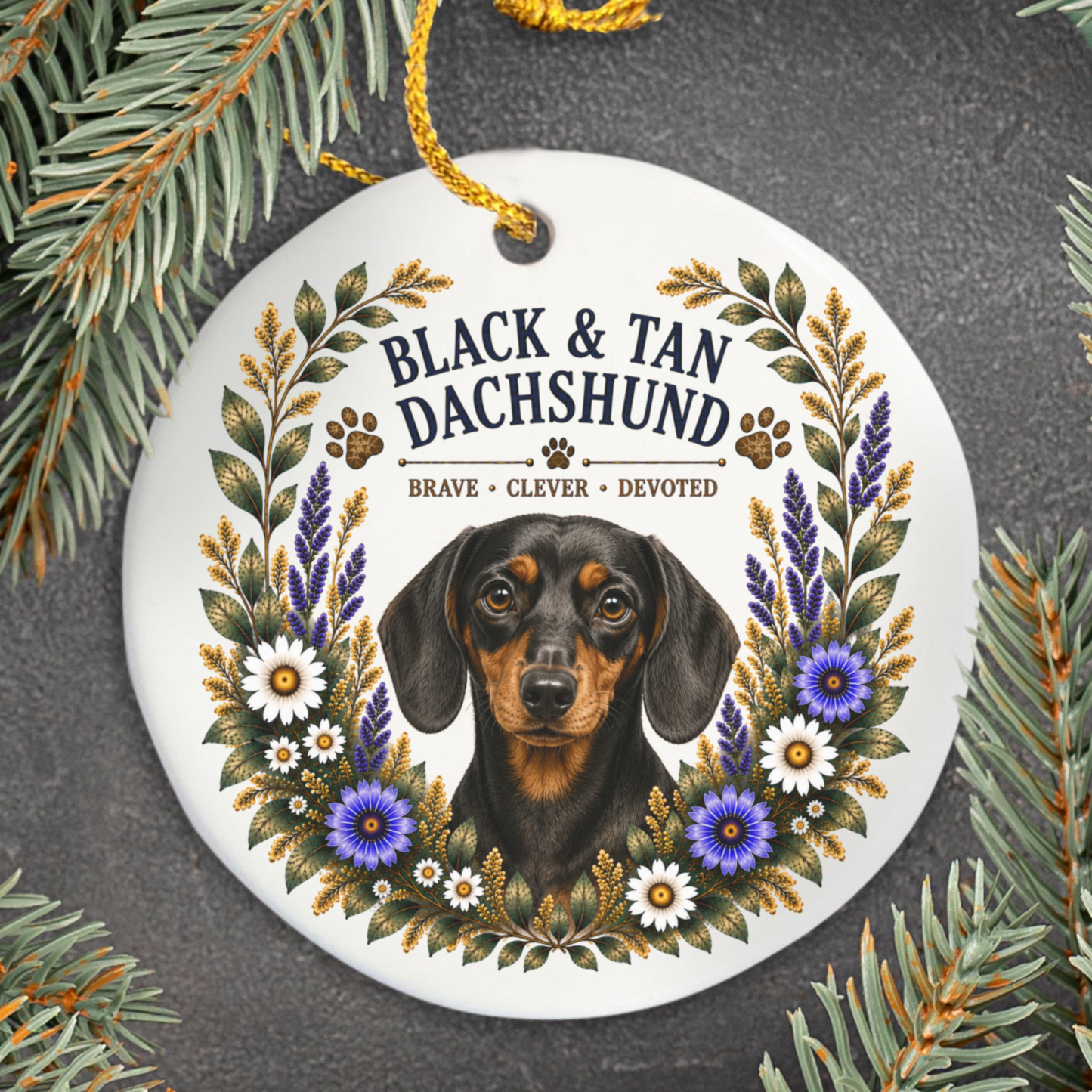 Black and Tan Dachshund Ornament, Dachshund Lover Gift, Doxie Mom Dog Keepsake