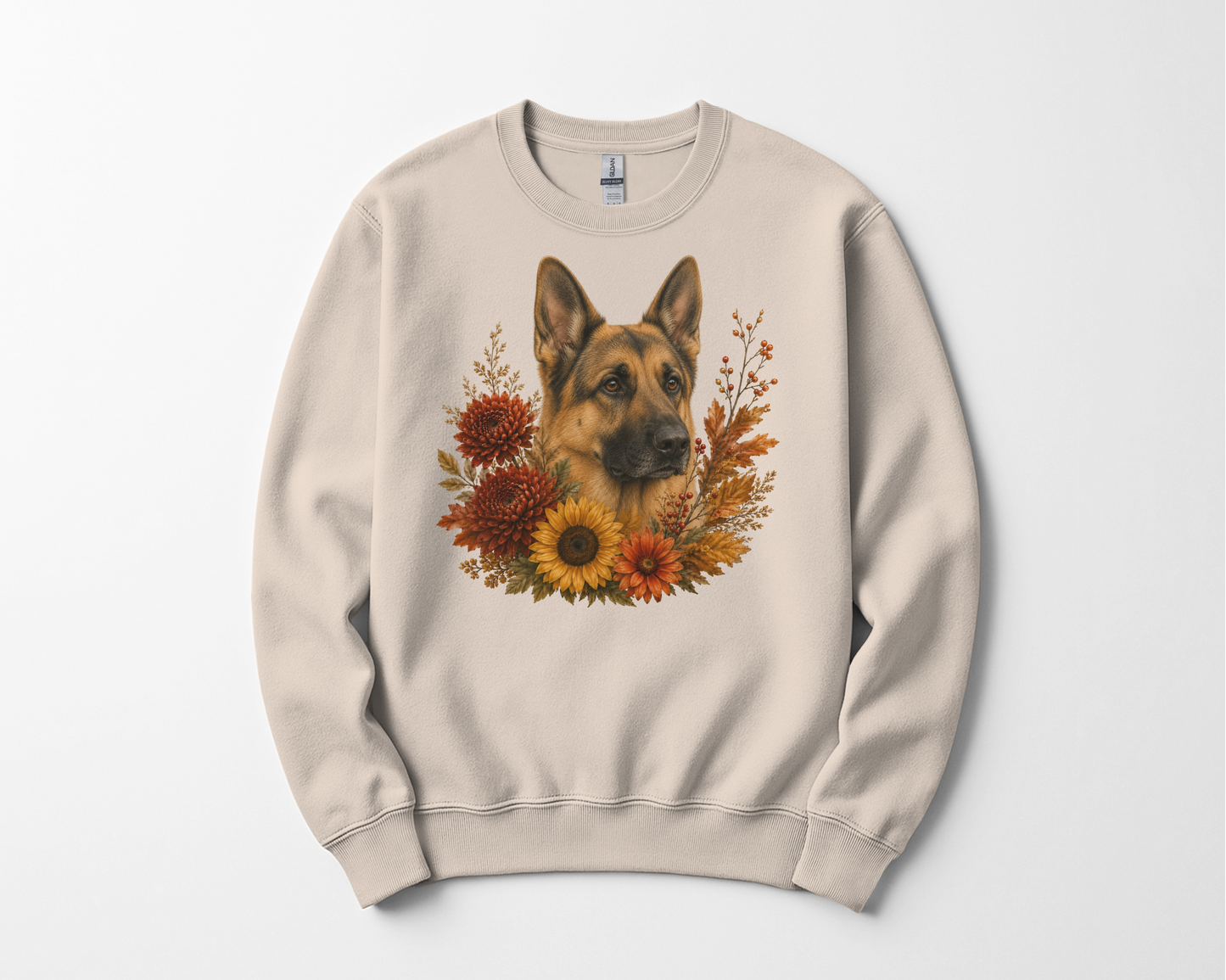 German Shepherd Autumn Floral Sweatshirt