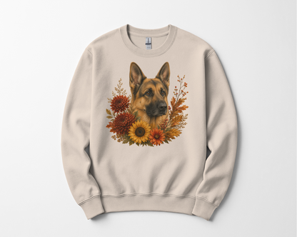 German Shepherd Autumn Floral Sweatshirt