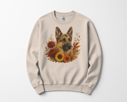 German Shepherd Autumn Floral Sweatshirt