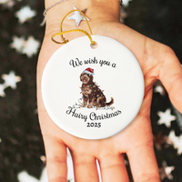 Load image into Gallery viewer, Christmas Portuguese Water Dog Ornament, Christmas Lights Dog Keepsake
