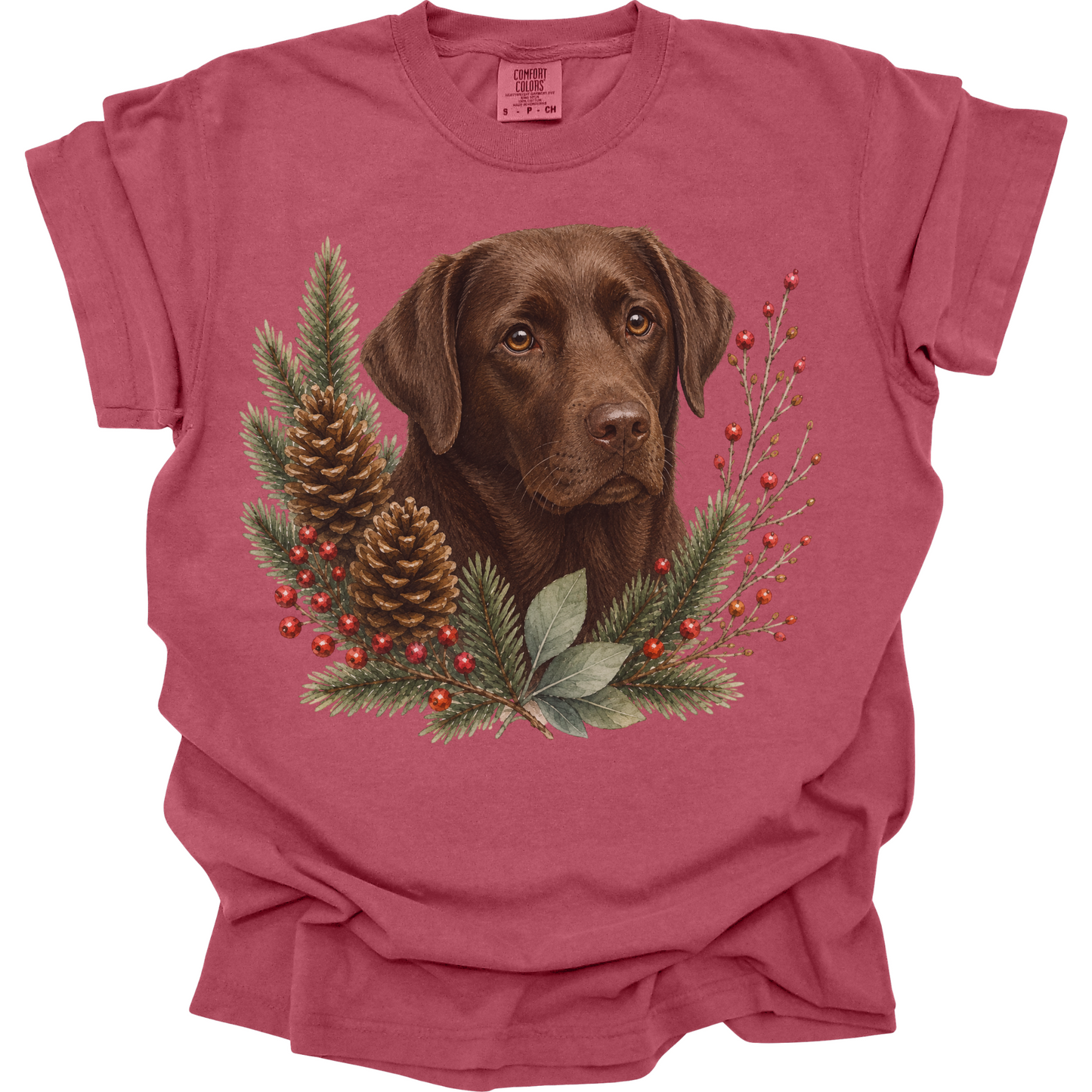Chocolate Lab Christmas Shirt, Labrador Retriever Dog Mom Tee, Holiday Lab Lover Gift