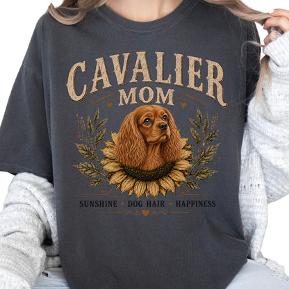 Ruby Cavalier Mom Sunflower Shirt