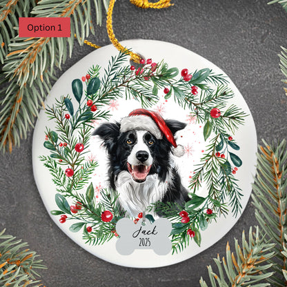 Personalized Border Collie Christmas Ornament