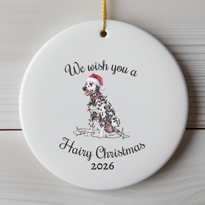 Christmas Dalmatian Ornament, Christmas Lights Dog Keepsake