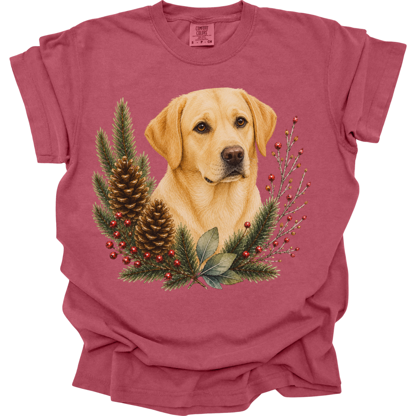 Yellow Lab Christmas Shirt, Labrador Retriever Dog Mom Tee, Holiday Lab Lover Gift
