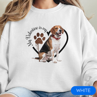 Load image into Gallery viewer, Valentine Beagle Sweatshirt, Beagle Mom, Valentine Heart Dog Sweatshirt, Valentine Dog, Gift for Dog Lover, Beagle
