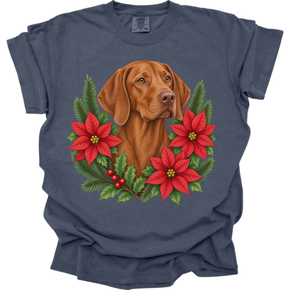 Vizsla Poinsettia Christmas Shirt