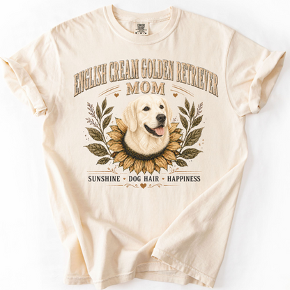 English Cream Golden Retriever Mom Shirt, Sunflower Dog Mom Tee, Retriever Lover Gift