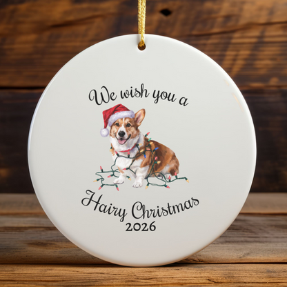 Corgi Christmas Ornament, Personalized Dog Keepsake