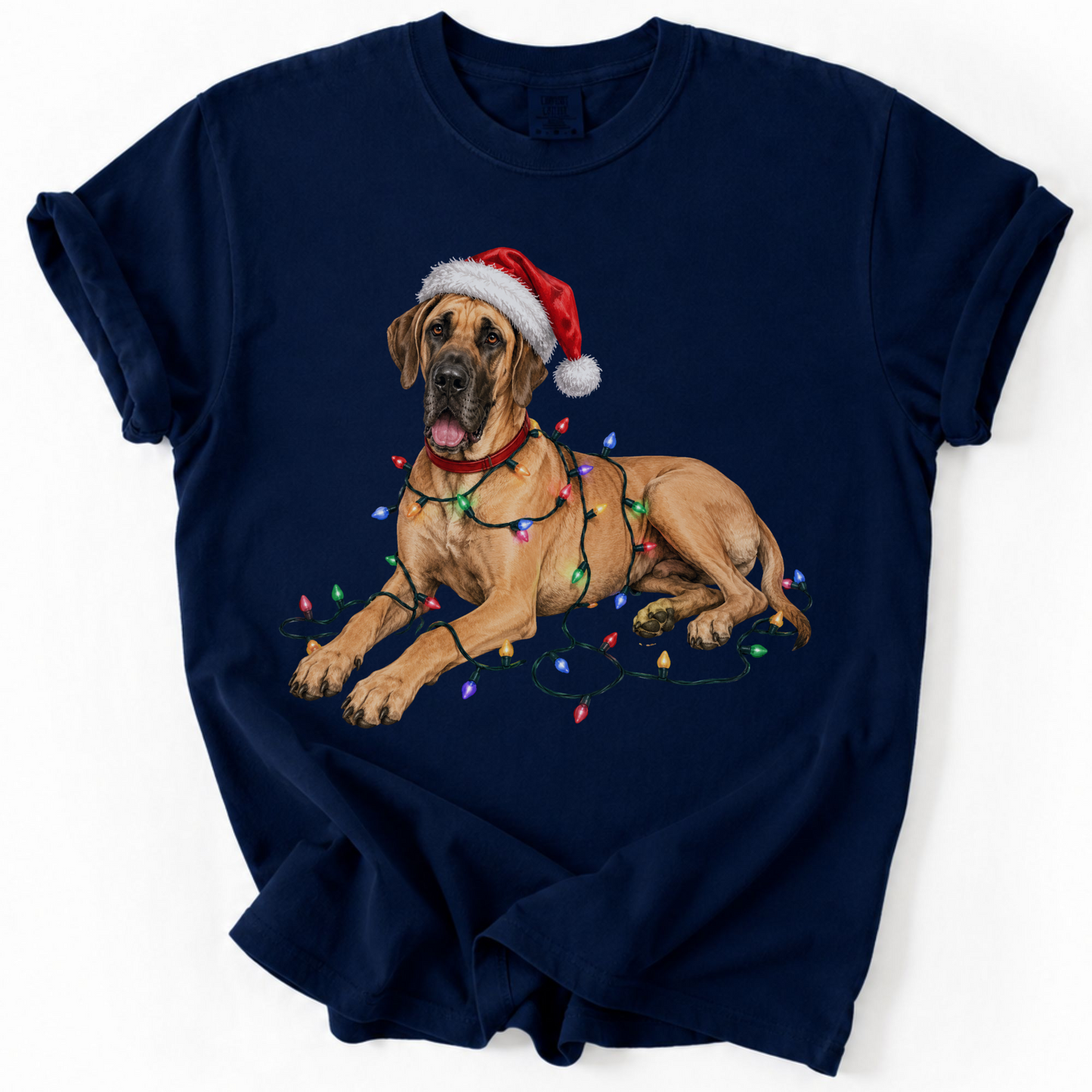 Fawn Great Dane Christmas Lights Shirt