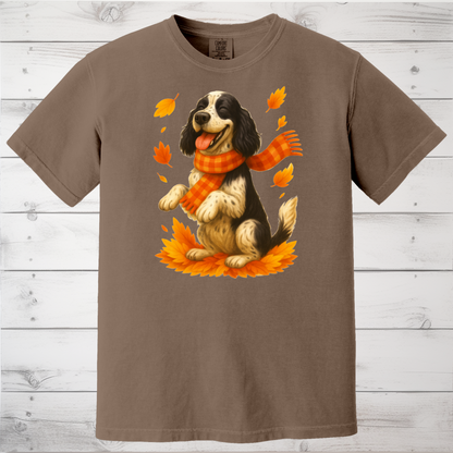 Springer Spaniel Fall Sweatshirt, Cozy Autumn Dog Shirt, Black Dog Lover Gift, Cute Dog Autumn Apparel, Seasonal Puppy Outfit