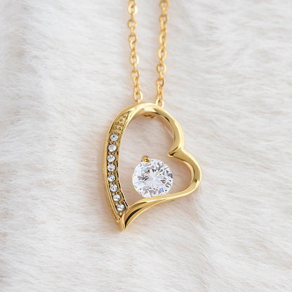 Personalized Heart Necklace with Hearts Message Card