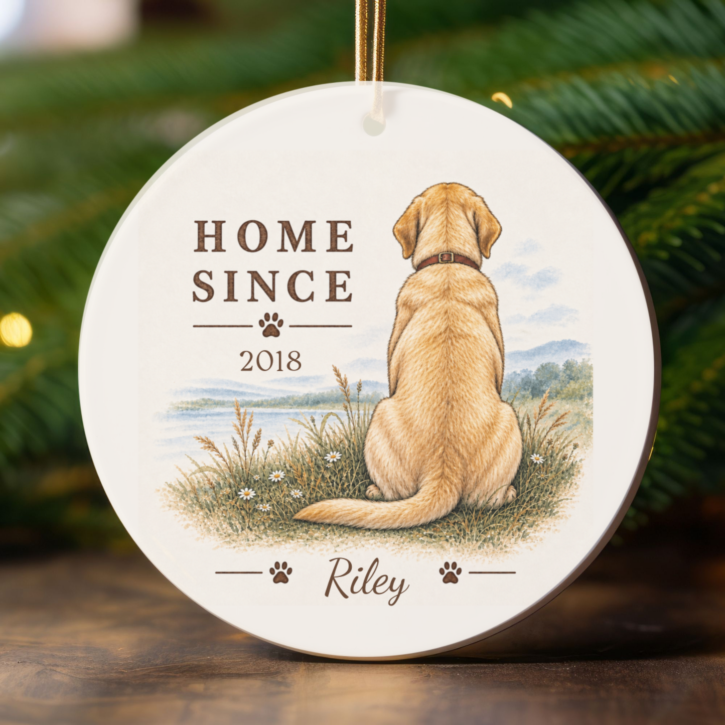 Personalized Dog Ornament, Double Sided Gotcha Day Gift, Custom Pet Adoption Keepsake